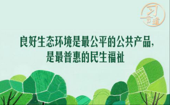 良好生态环境是最公平的公共产品，是最普惠的民生福祉